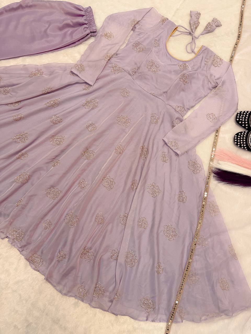 The Ethereal Sage Gilded A-Line Couture